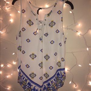 Geometric Cross up Blouse